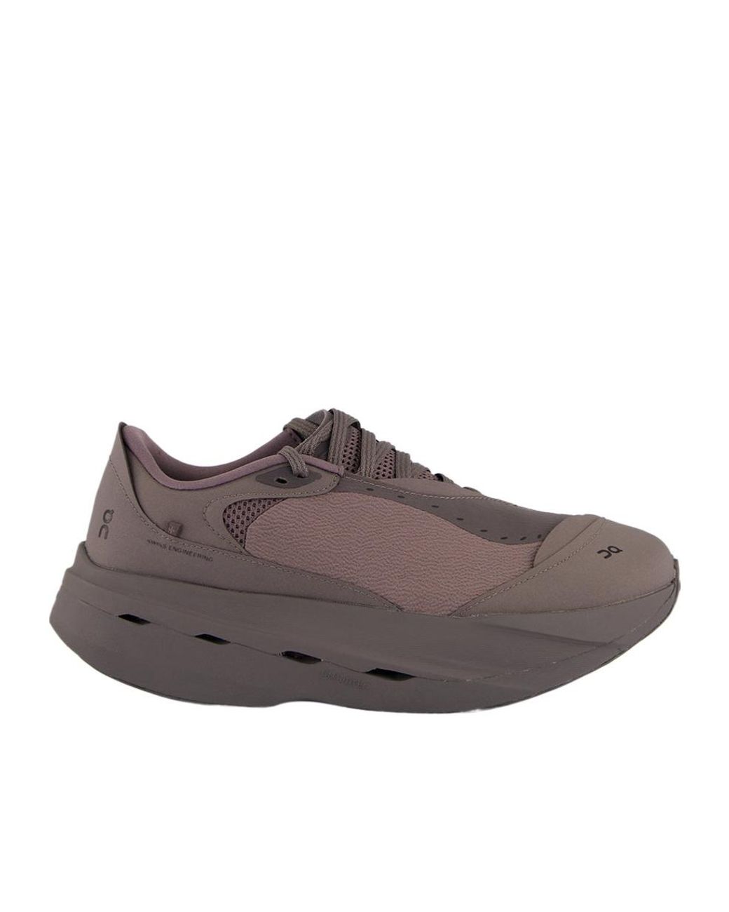 On Shoes Brown Round Toe Lace-Up Sneakers for men