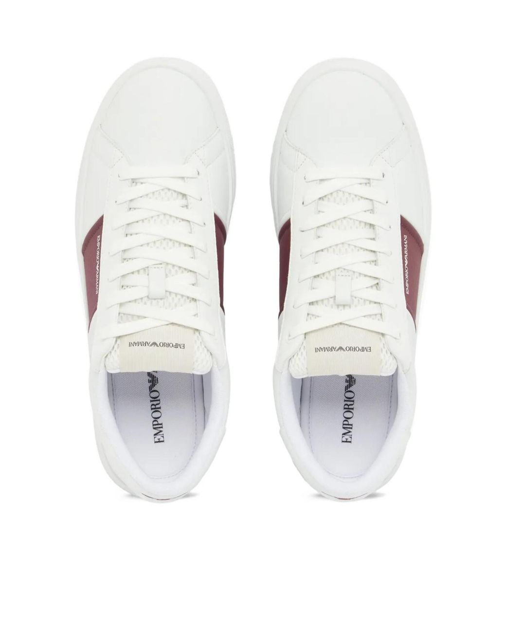 Emporio Armani White Lace-Up Sneakers for men