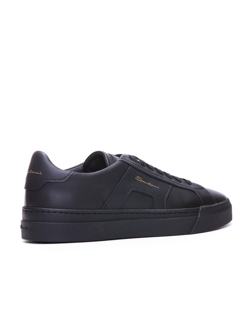 Santoni Blue Double Buckle Lace-Up Sneakers for men