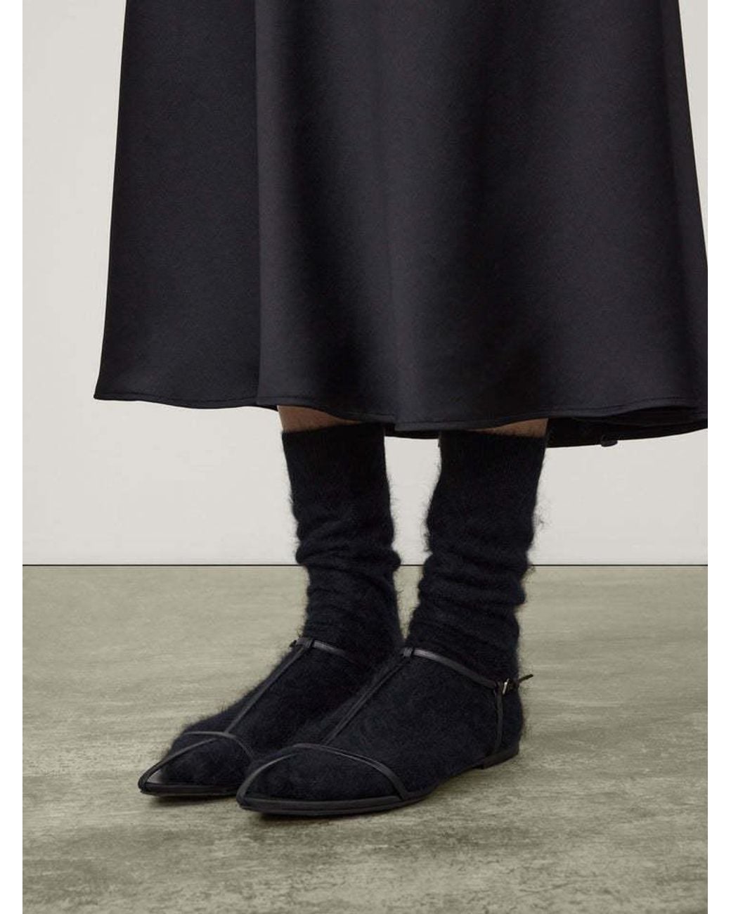 Lisa Yang Black Brushed-Cashmere Socks