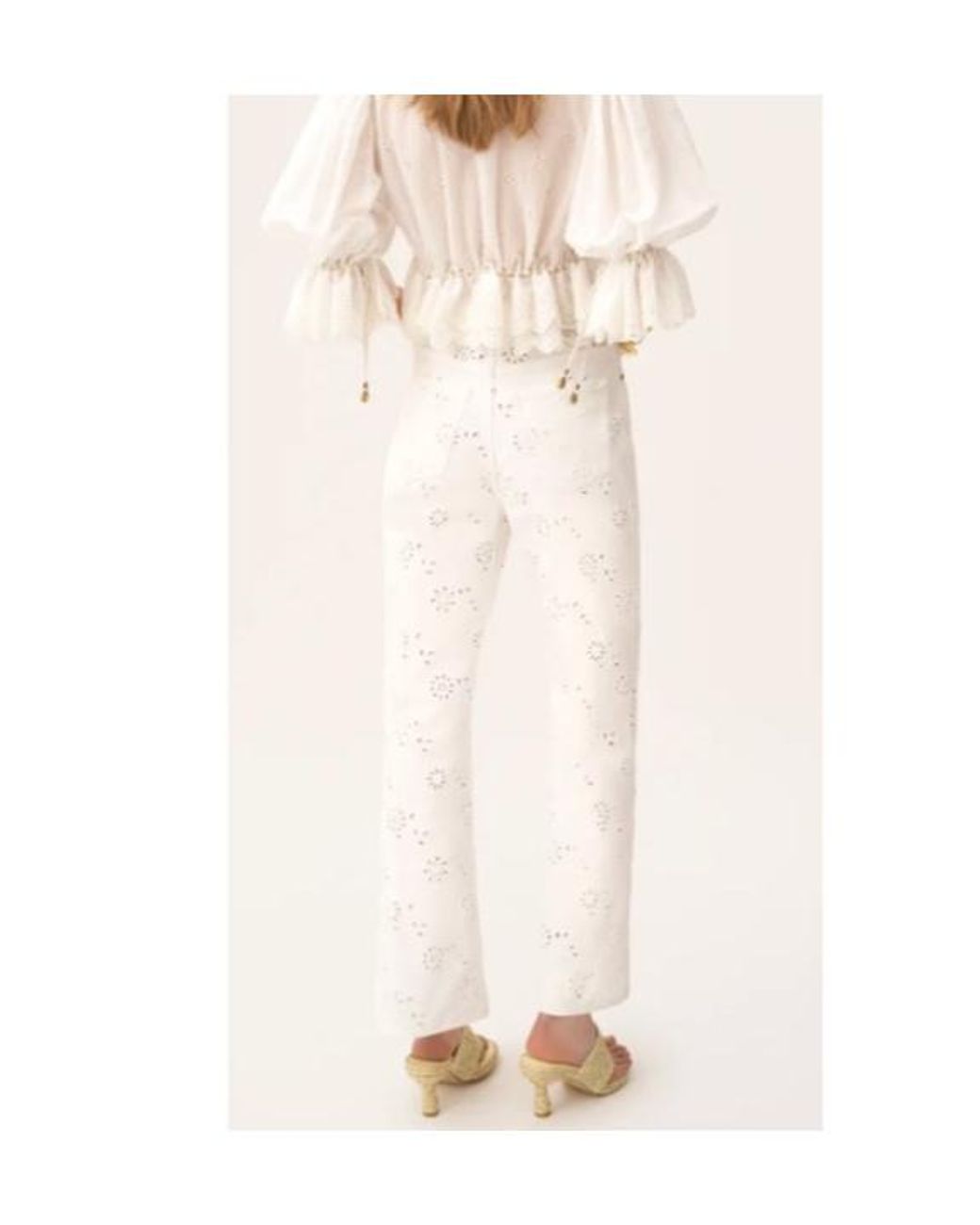 Chloé White Chloé Embroidered Cropped Jeans