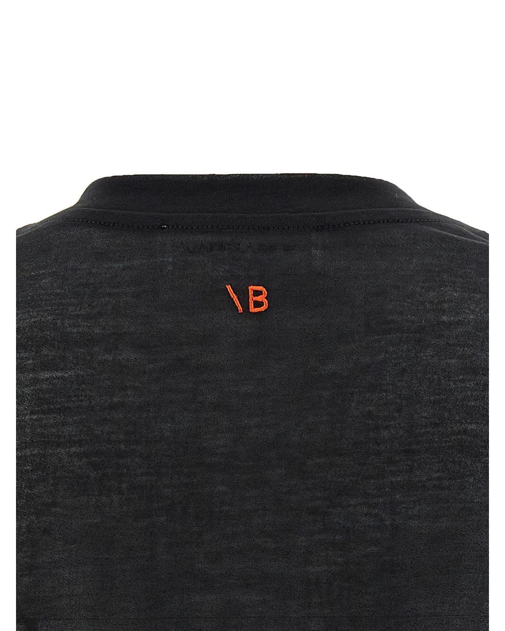 Victoria Beckham Black Logo Embroidered Crewneck T-Shirt
