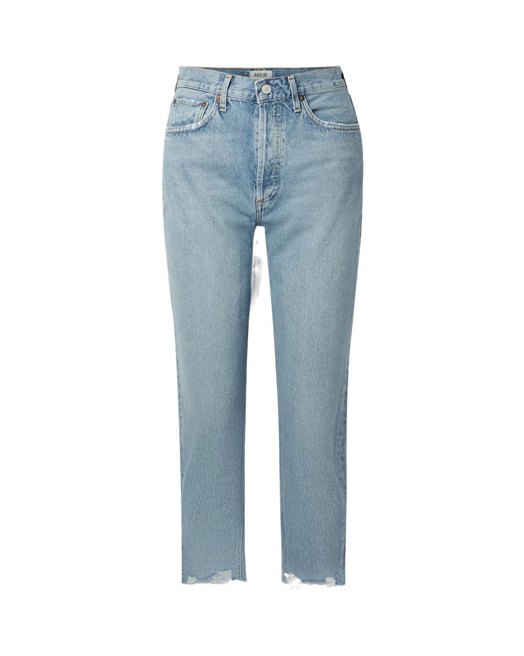 Agolde Blue Riley Cropped Jeans