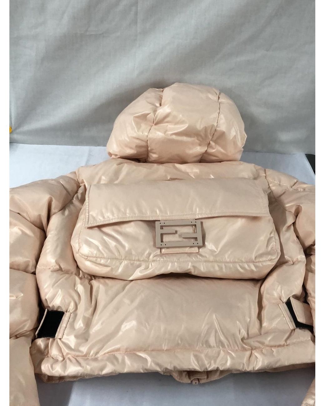 Fendi Pink Cropped Zip-Up Padded Jacket