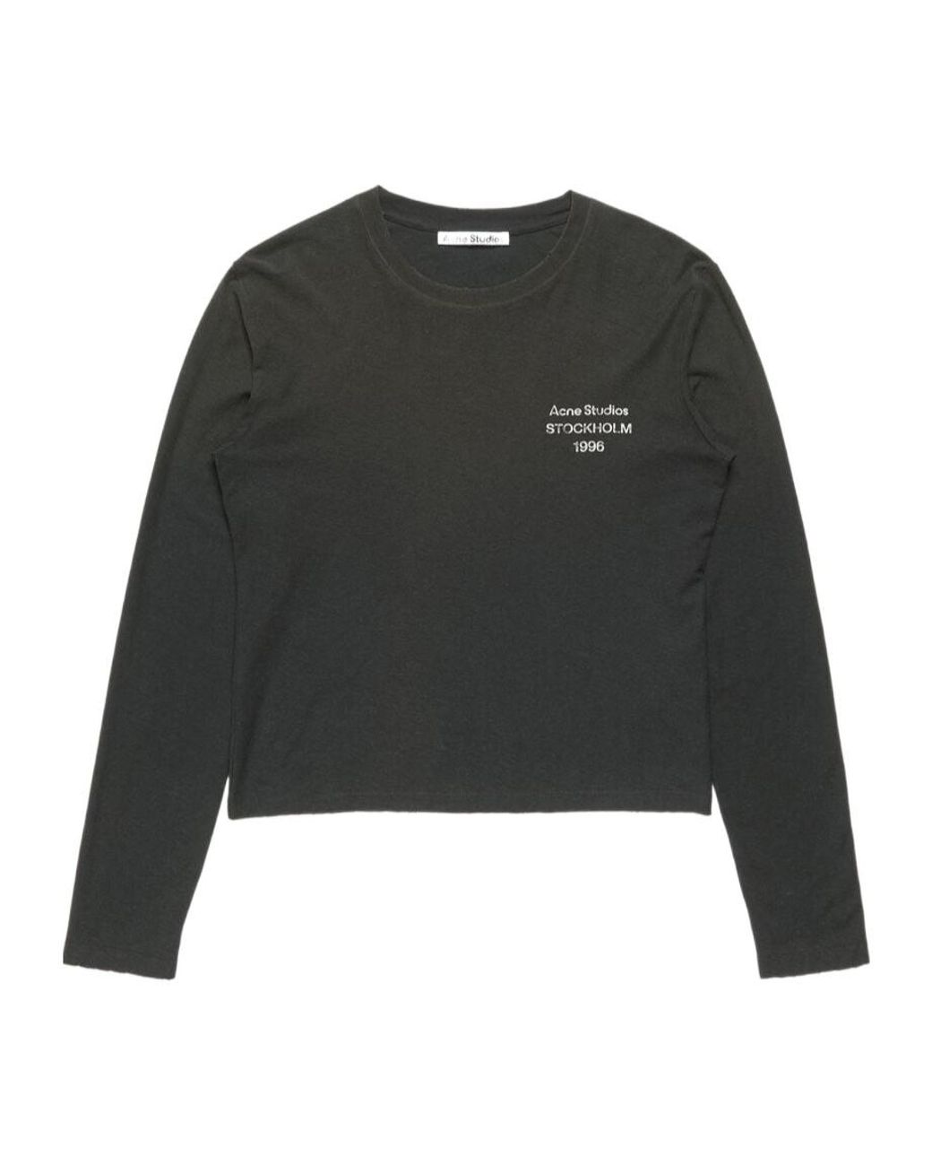 Acne Black Logo-Print Long-Sleeve T-Shirt for men