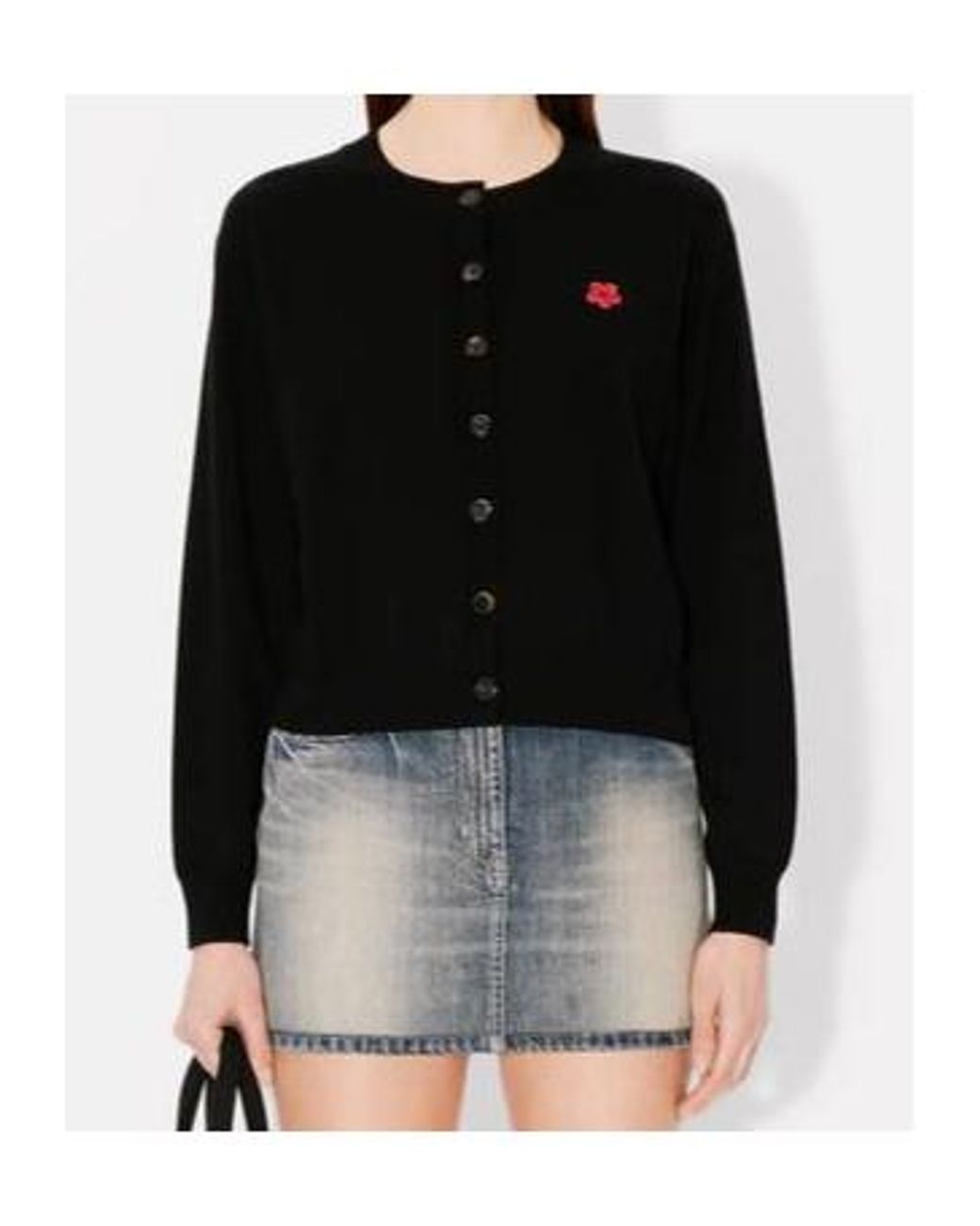 KENZO Blue Logo Embroidery Cardigan