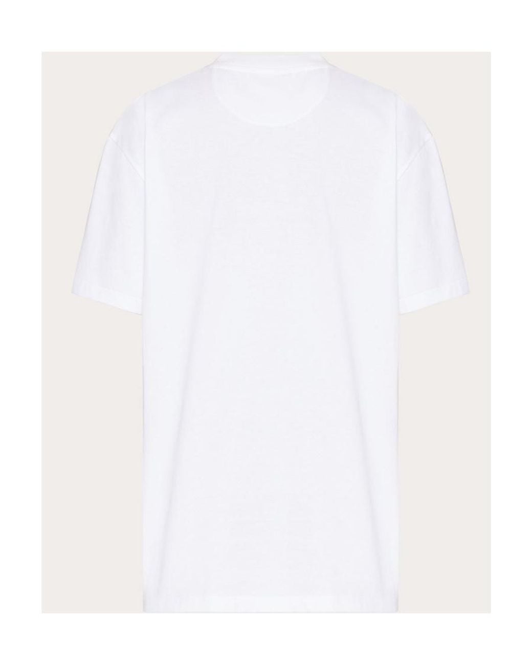 Valentino White Logo Printed Crewneck T-Shirt