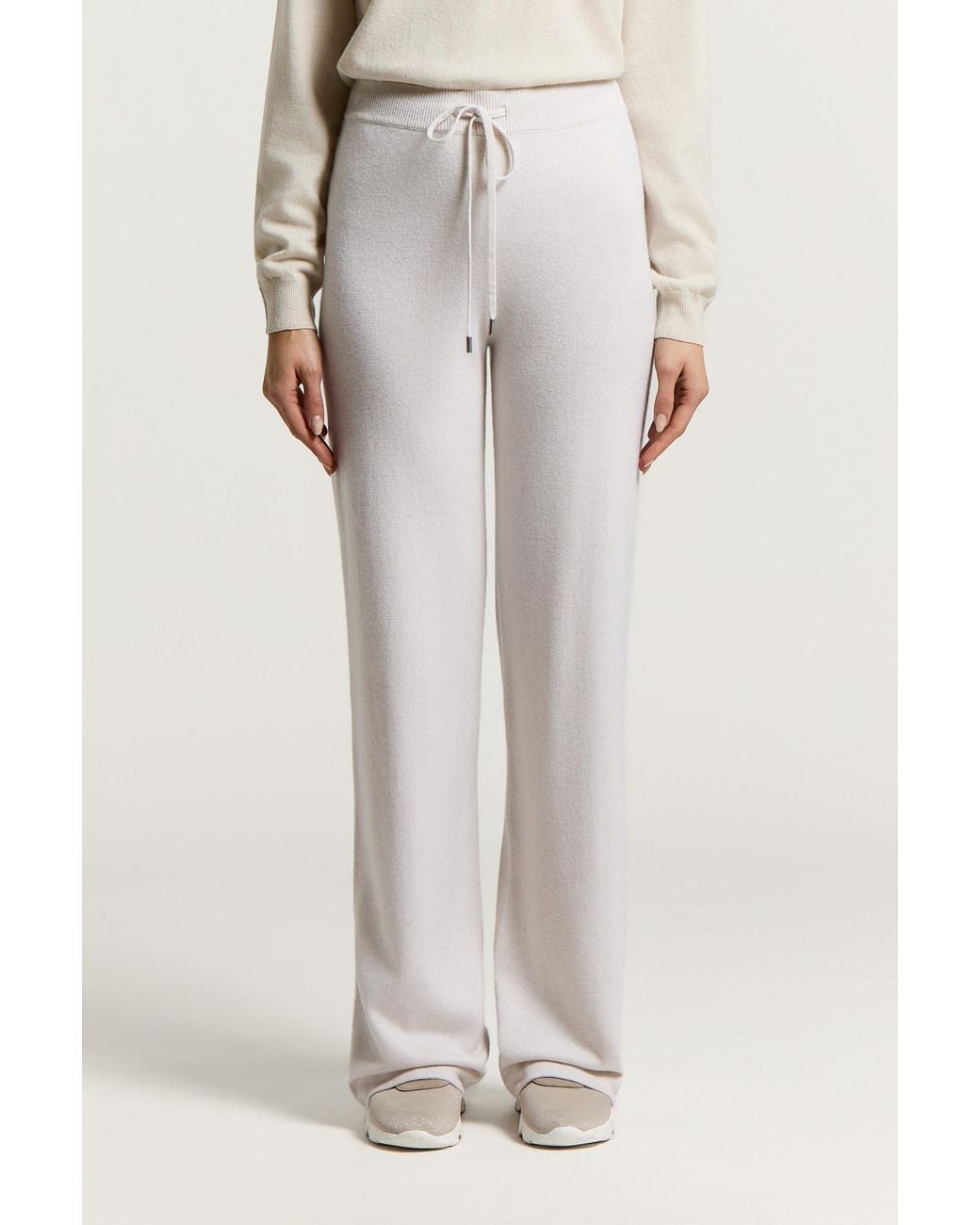 Peserico Gray Drawstring Knitted Trousers