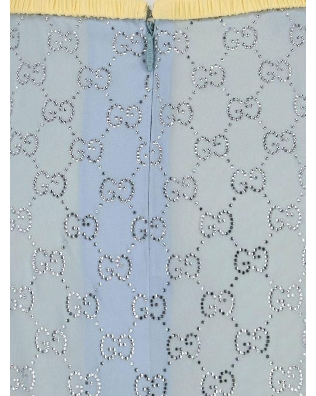 Gucci Gray Monogrammed Embellished Skirt