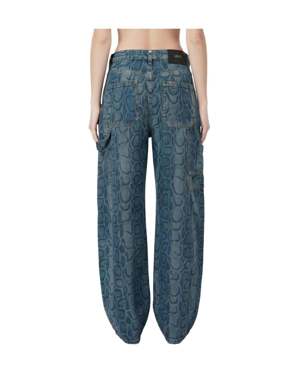 Liu Jo Blue X Elodie Logo Patch Jeans