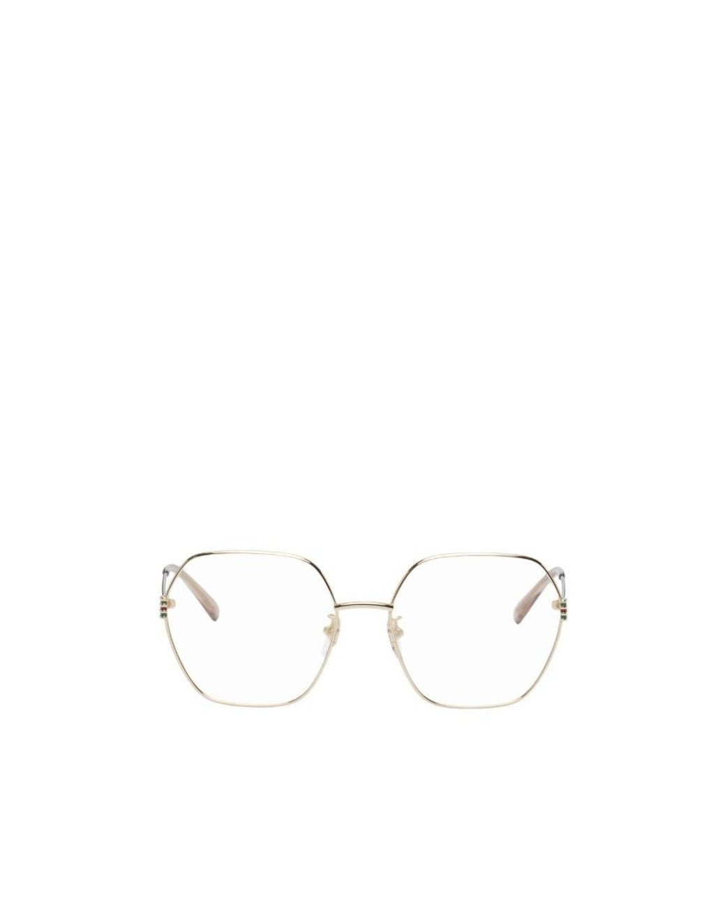 Gucci White Eyewear Geometric Frame Glasses