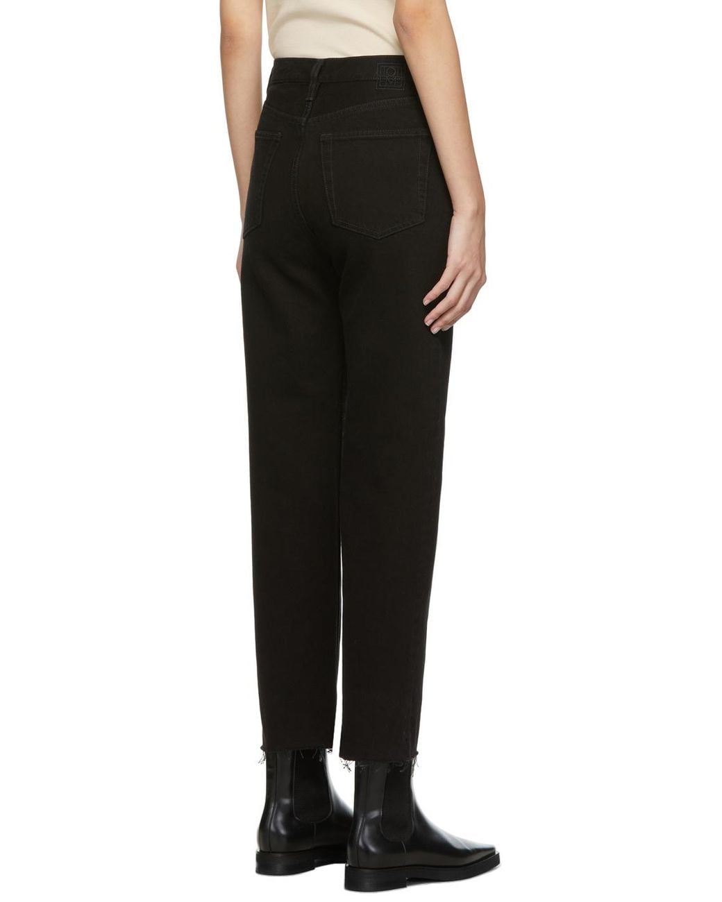 Totême Black Cropped Straight-Leg Jeans