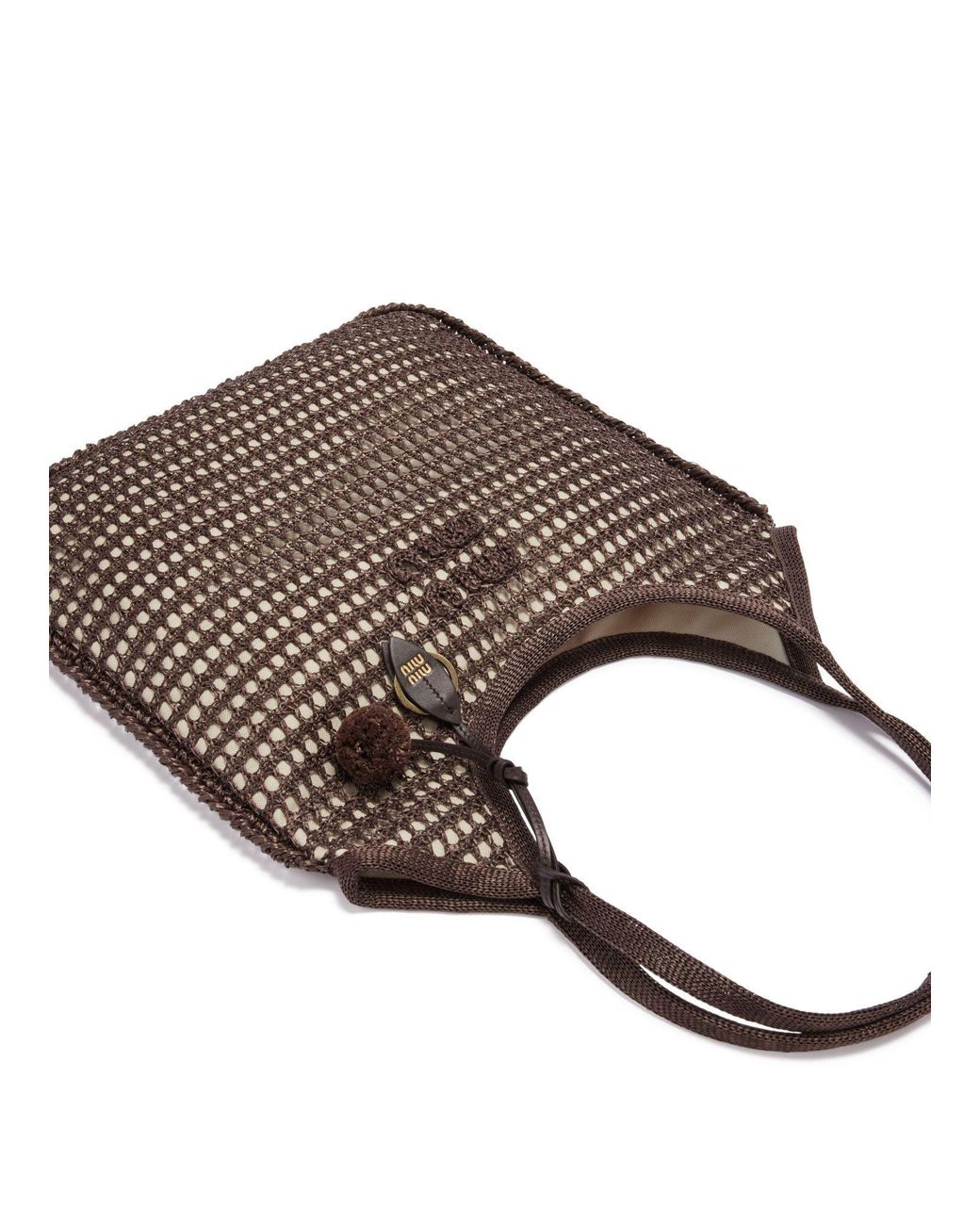 Miu Miu Brown Crochet Shoulder Bag