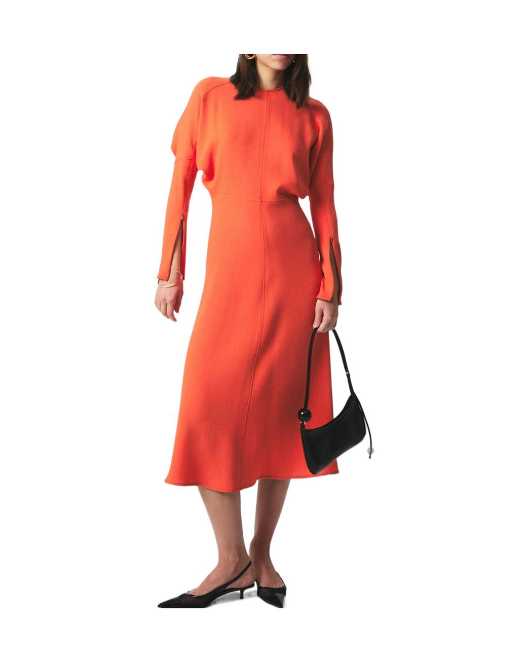 Victoria Beckham Red Dolman Midi Dress