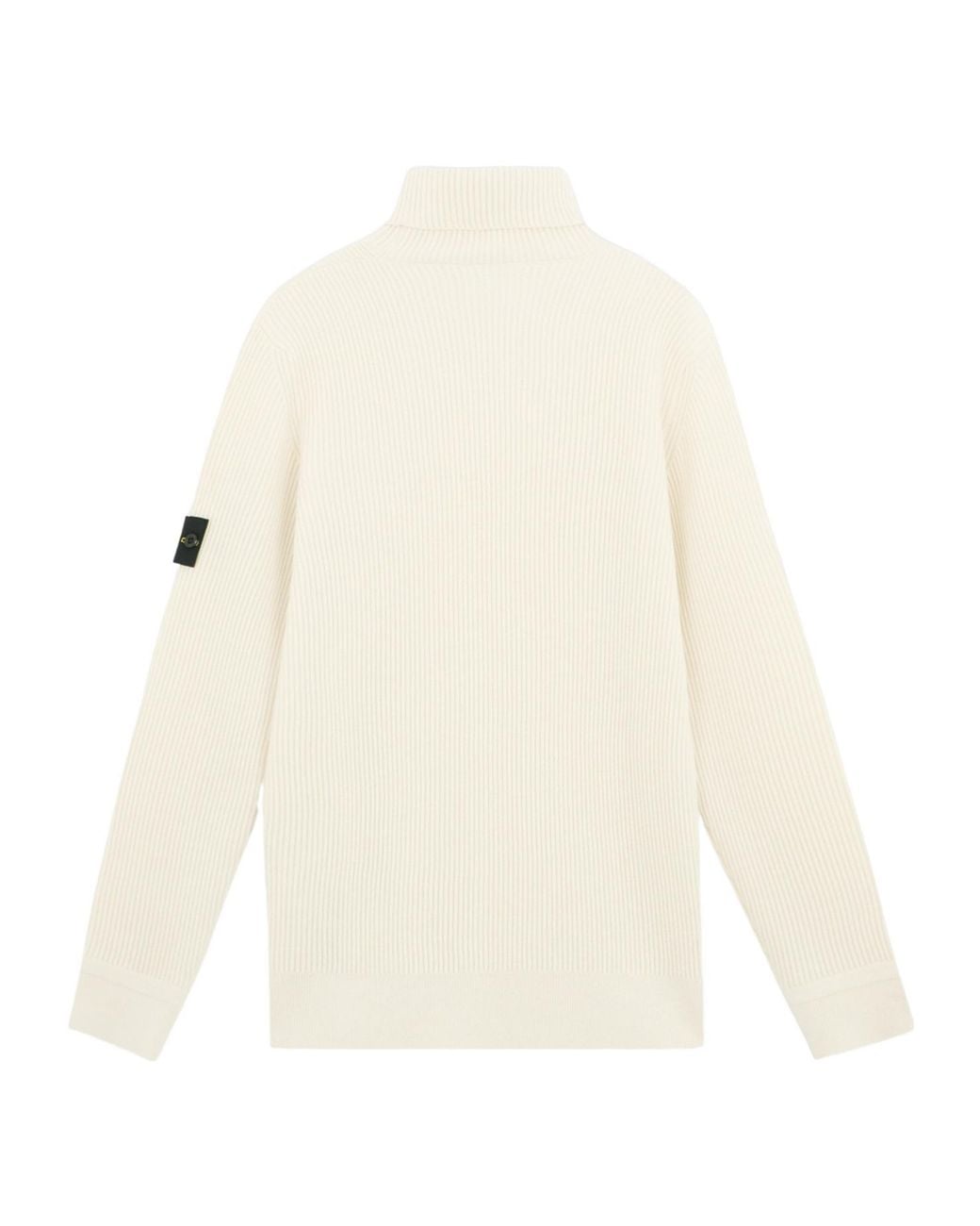 Stone Island White Logo Patch Roll Neck Jumper for men