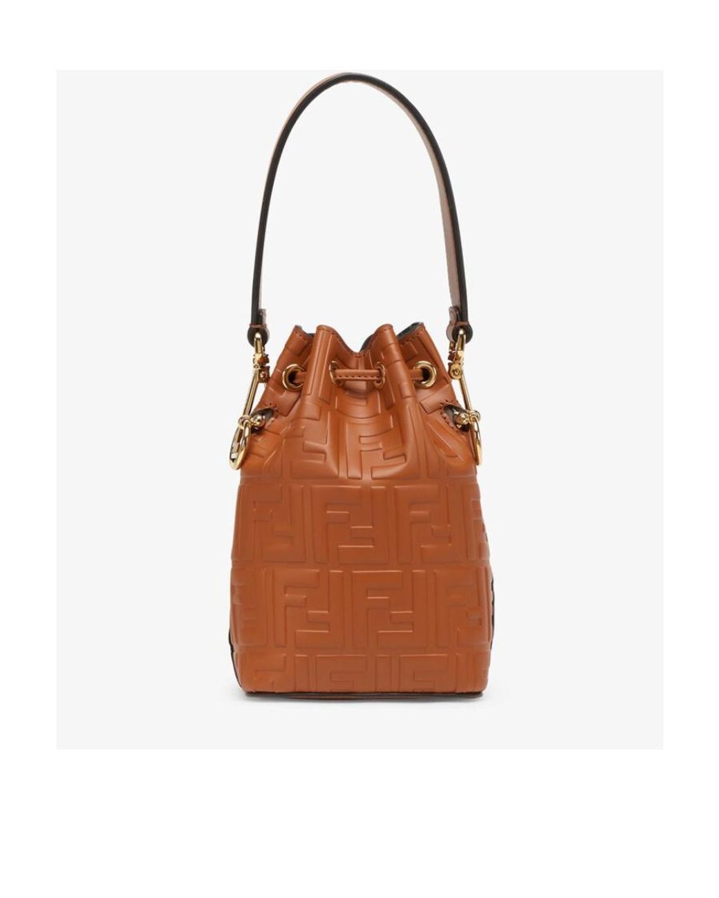 Fendi Brown Leather Mini-Bag With Ff Motif