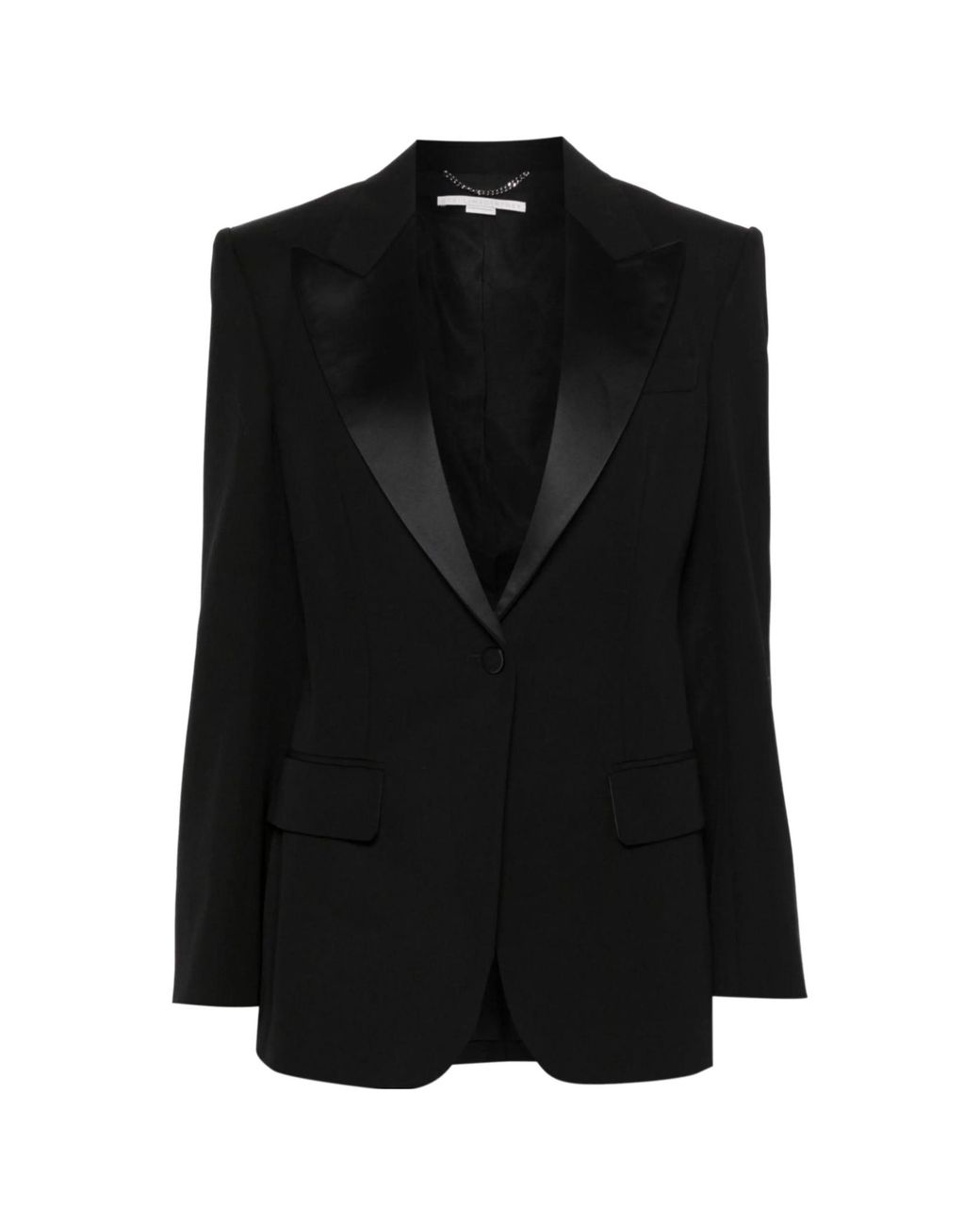 Stella McCartney Black Single-Breasted Curved Hem Blazer