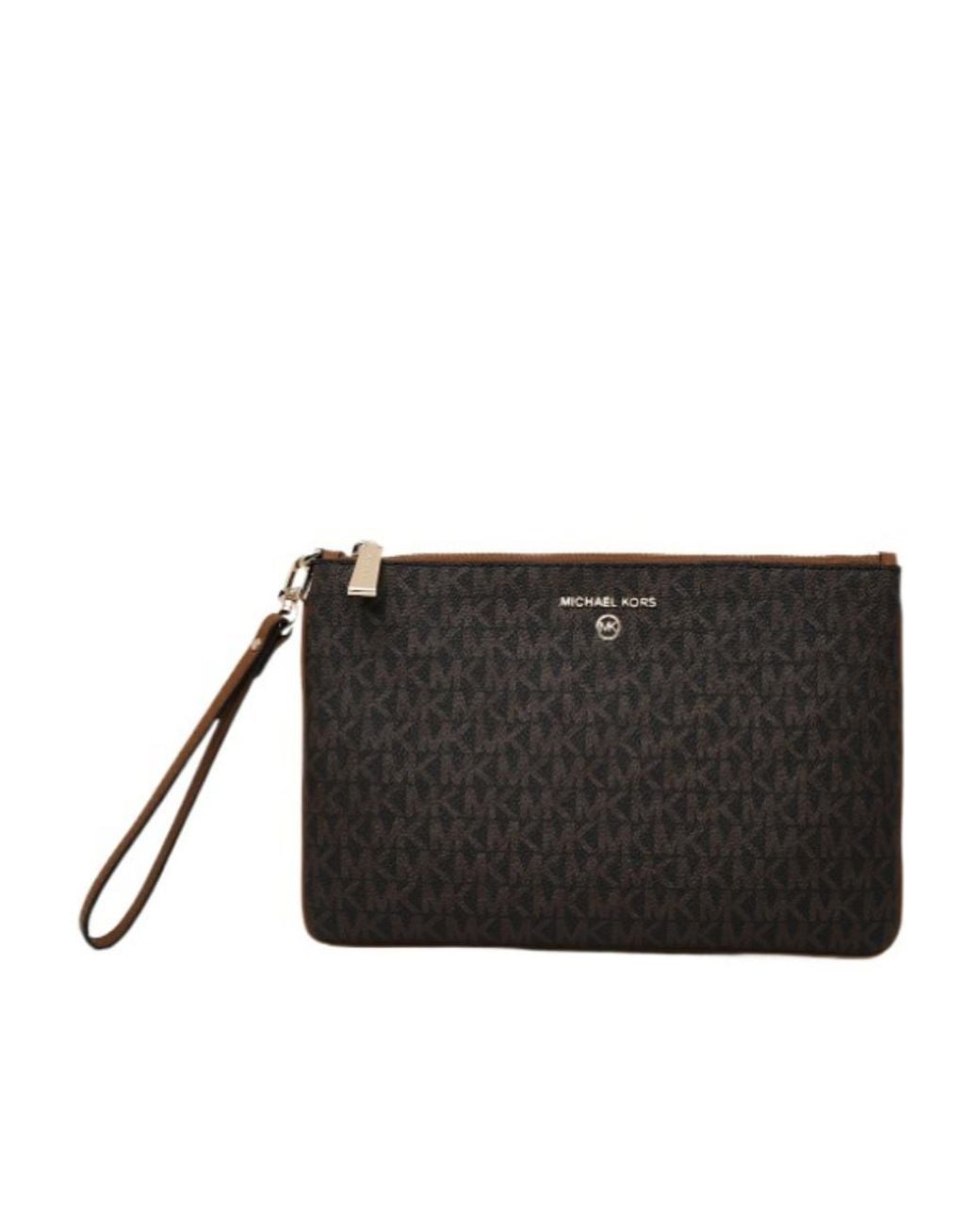 Michael Kors Black Monogram-Pattern Clutch Bag