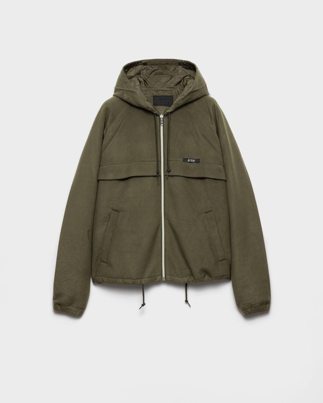 Prada Green Hooded Technical Fabric Blouson Jacket for men