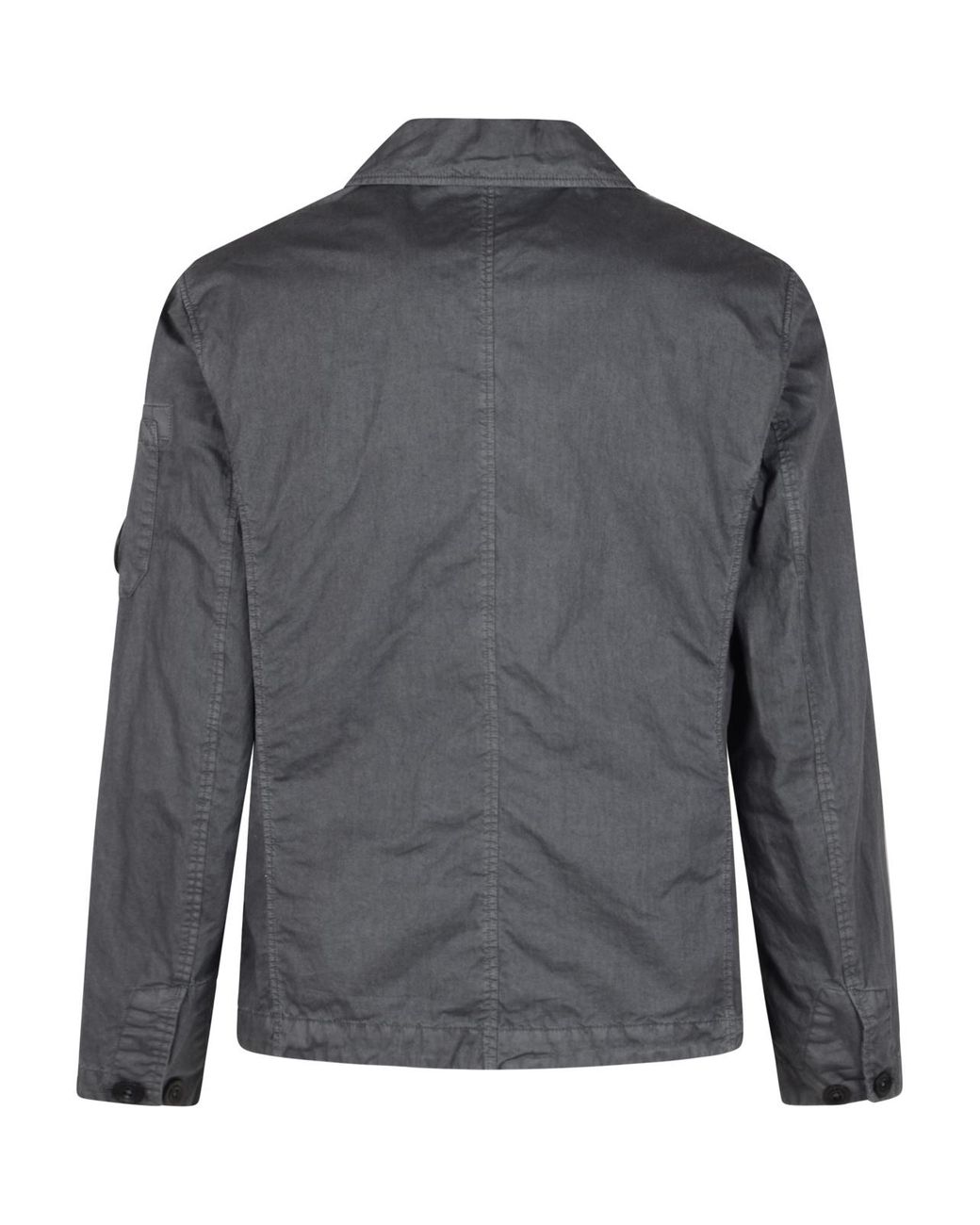 C P Company Gray Utility Button-Front Jacket for men