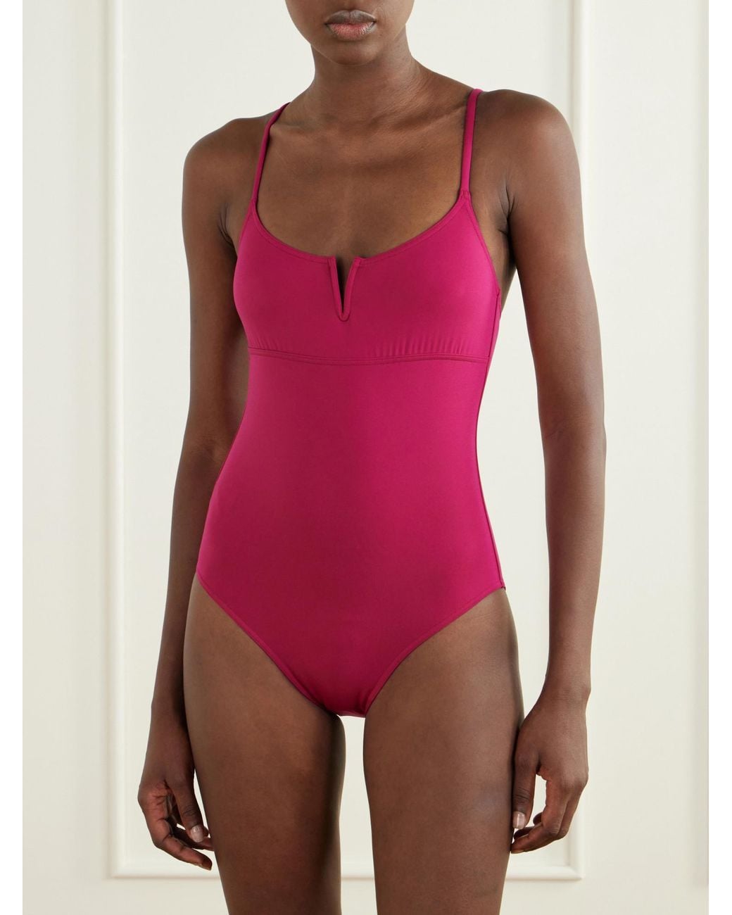 Eres Red Minimal Block One-Piece Swimsuit