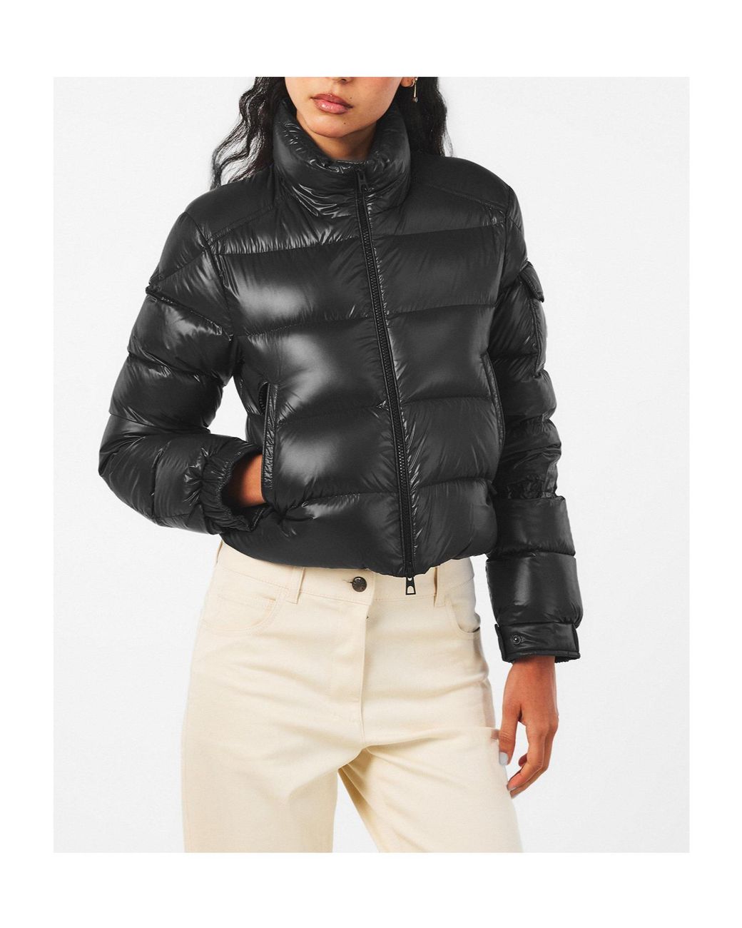 Moncler Black Stand Collar Down Jacket