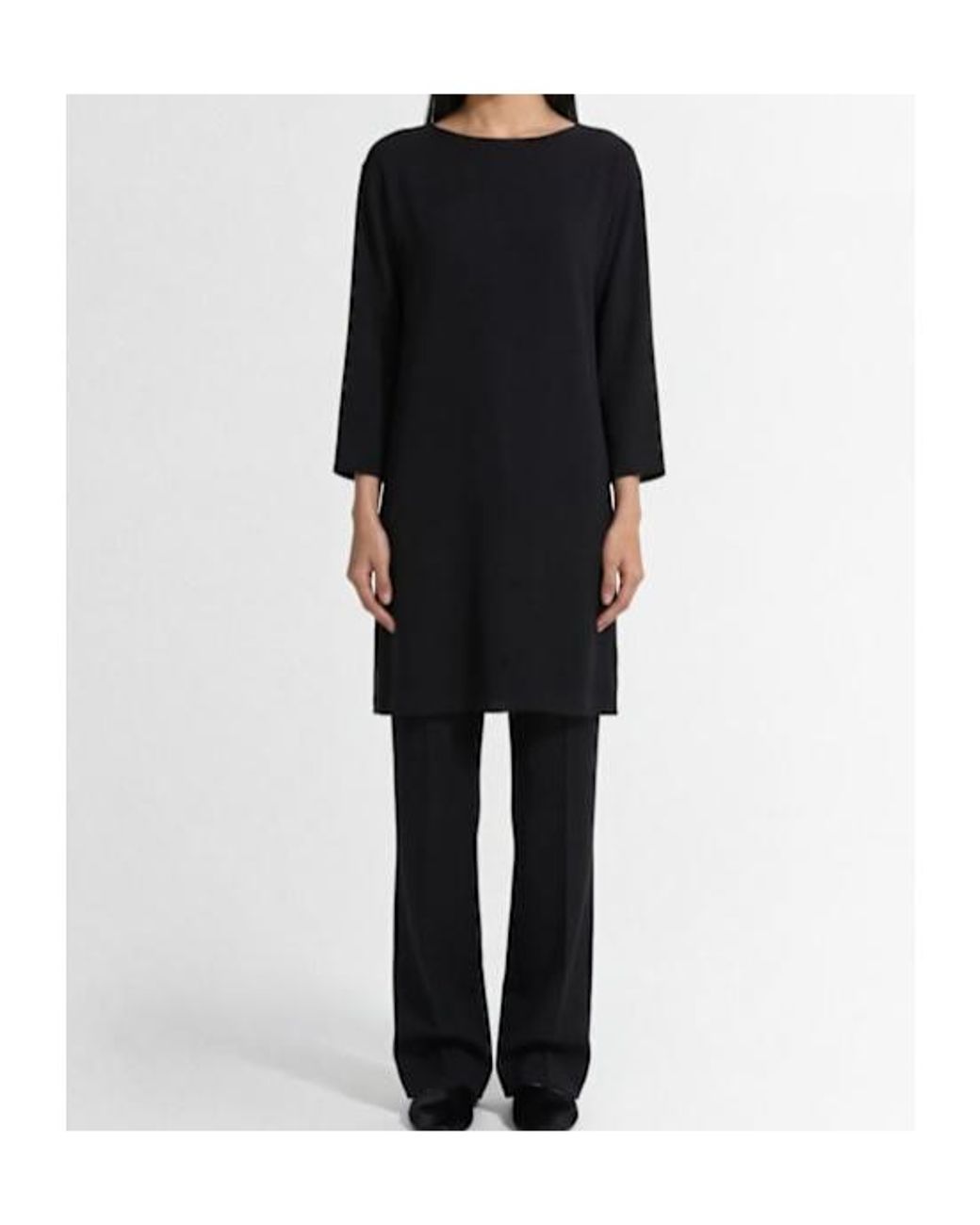 The Row Black Bastira Crepe Georgette Silk Top