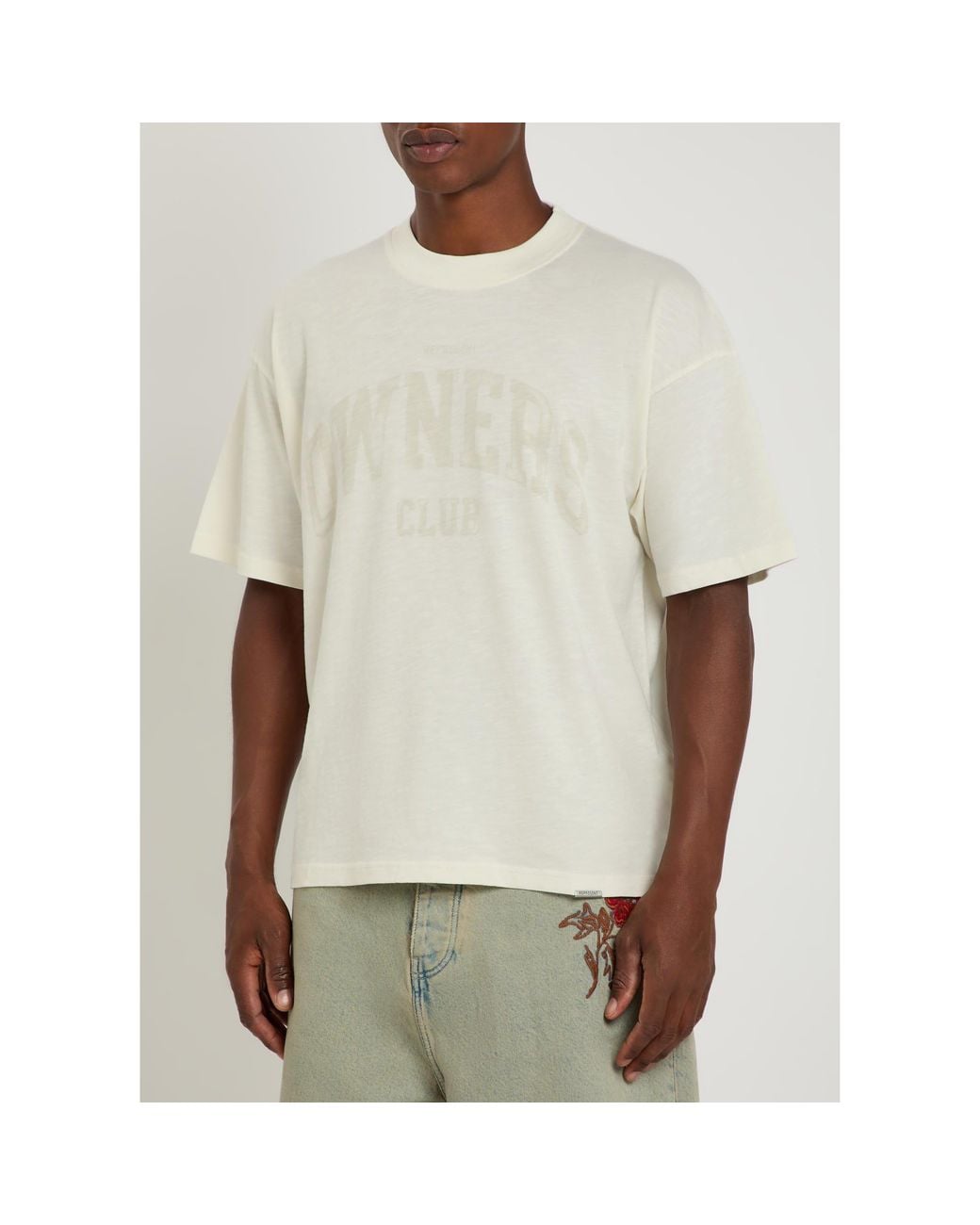 Represent White Thick Cotton T-Shirt for men