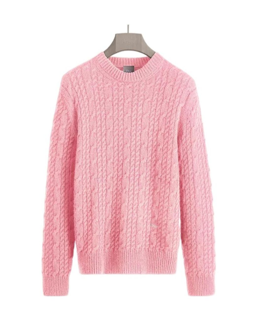Dior Pink Cable-Knit Sweater for men