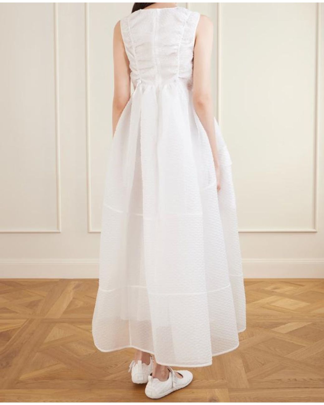 CECILIE BAHNSEN White Pocket Plumeria Petit Dress