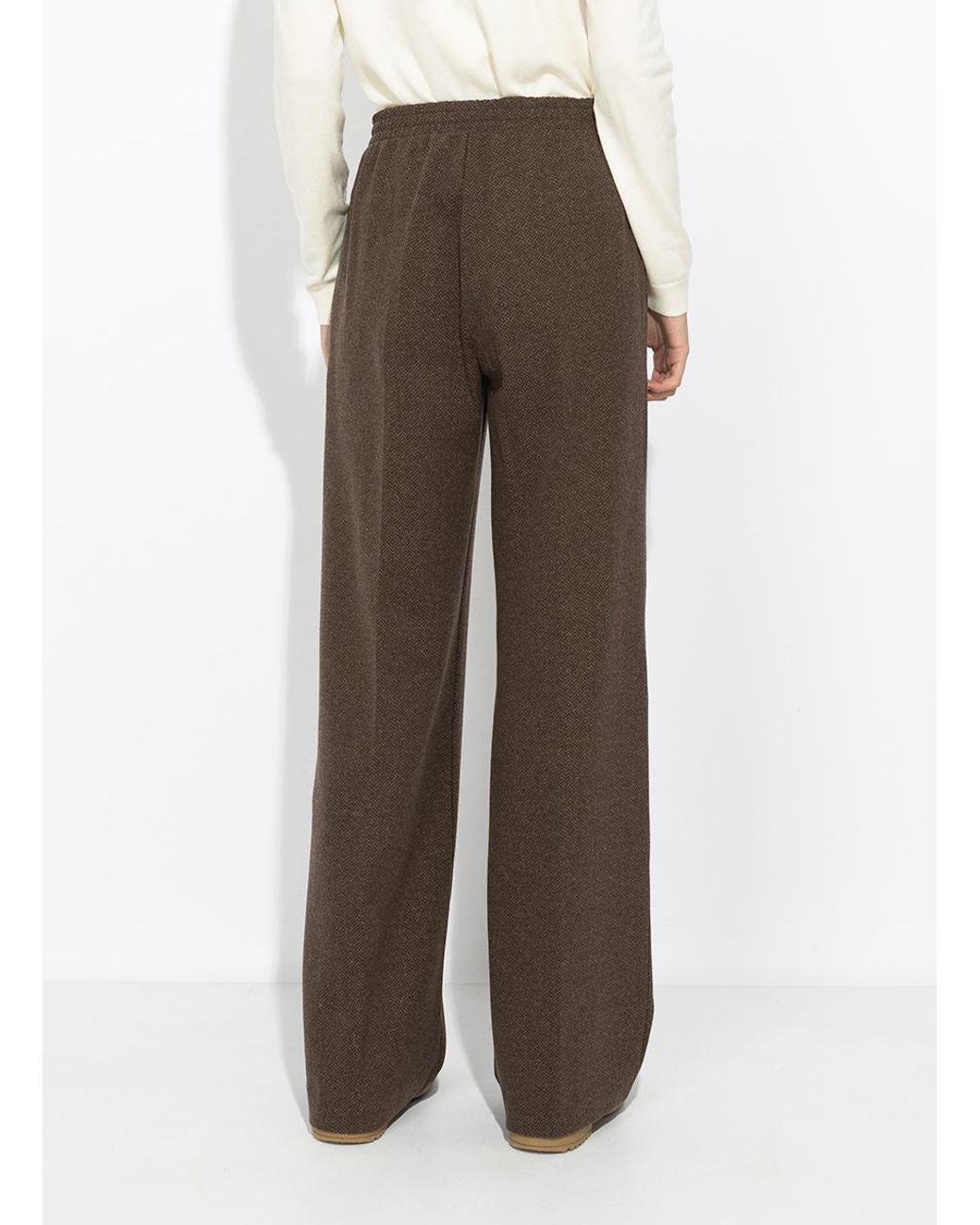 Weekend by Maxmara Brown Editta Straight Leg Jersey Trousers