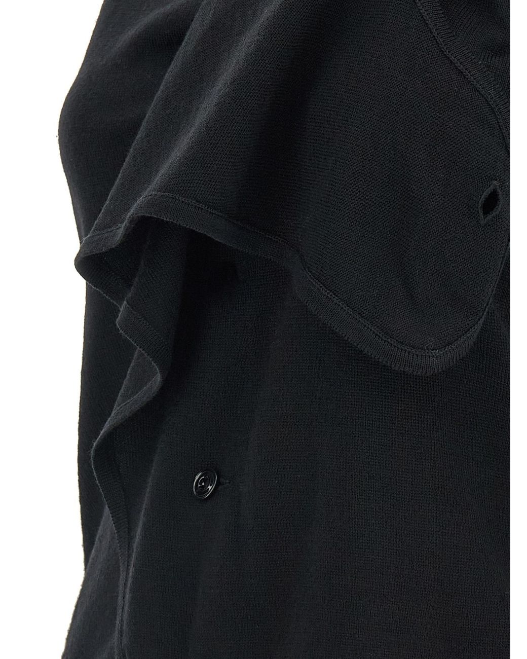 Lemaire Blue Scarf Detailed Sleeveless Cardigan