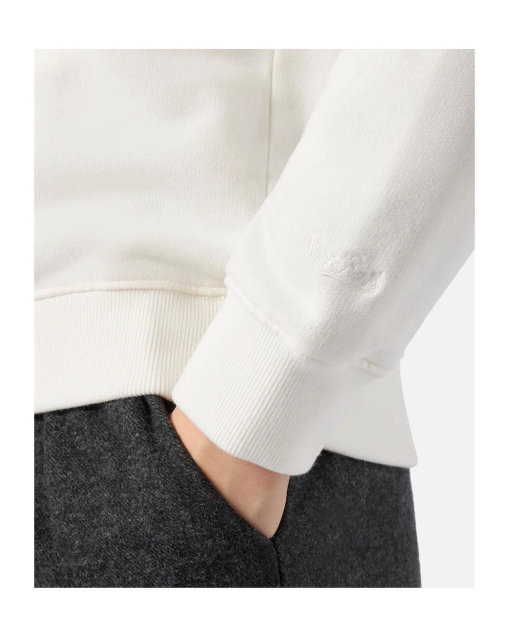 Mc2 Saint Barth White Detail-Embroidered Sweatshirt