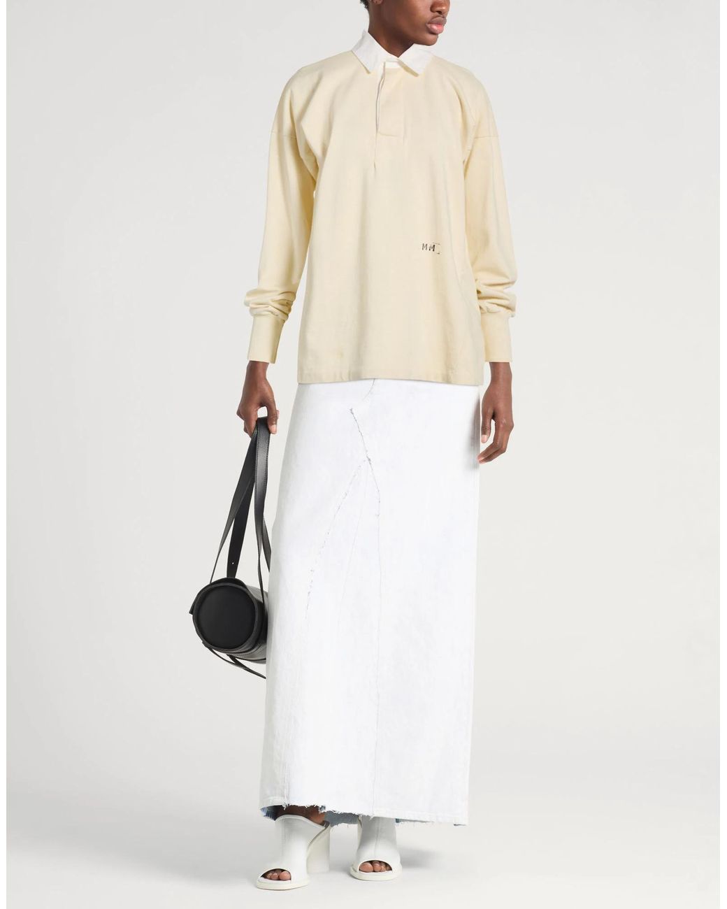 Maison Margiela Natural Plain Colour Polo Shirt
