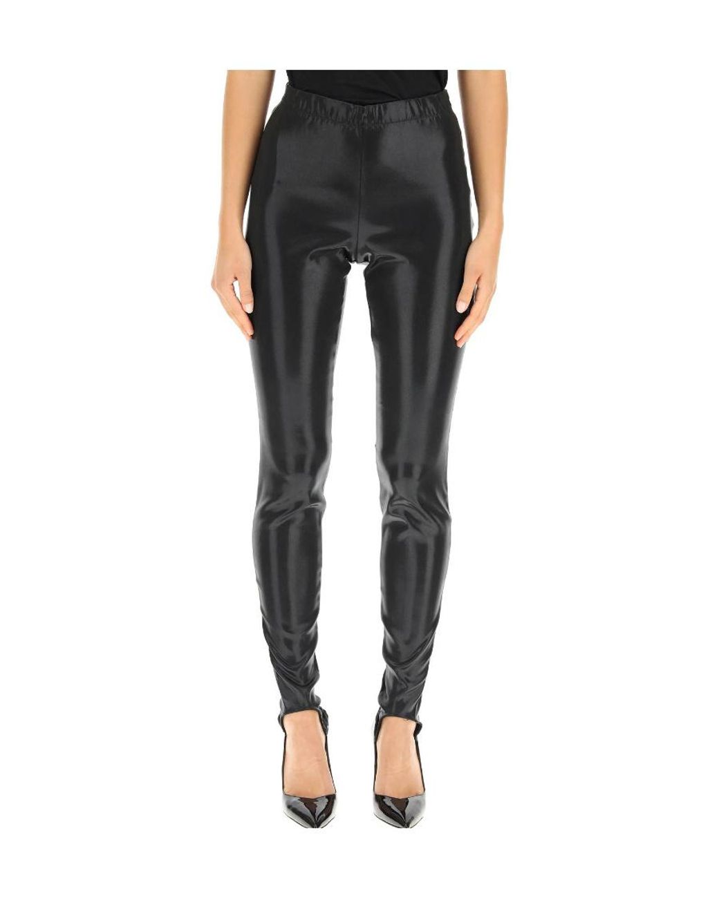 DSquared² Black Faux-Leather Ankle Cuff Leggings