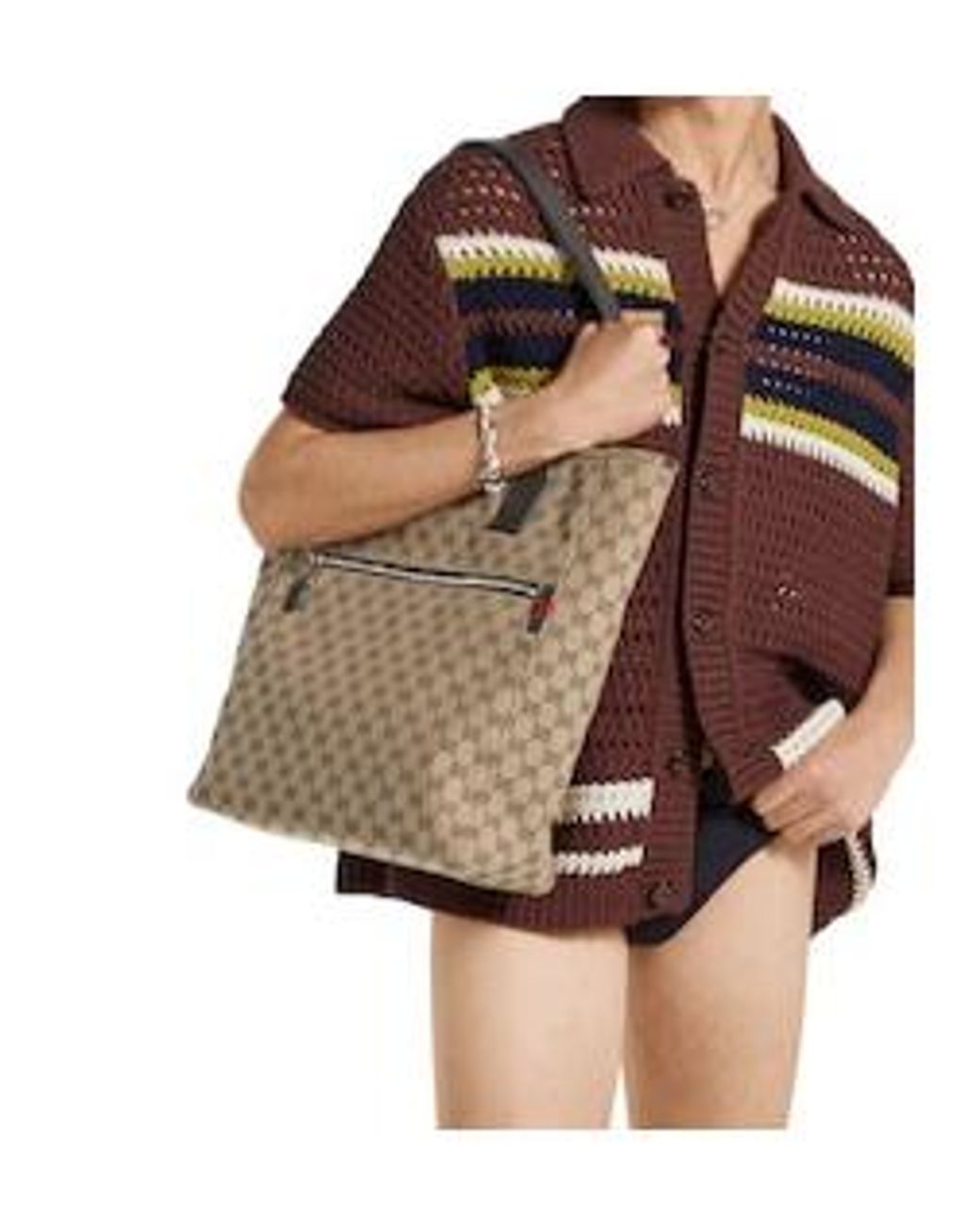 Gucci Natural Medium Size Gg Fabric Shopping Bag for men