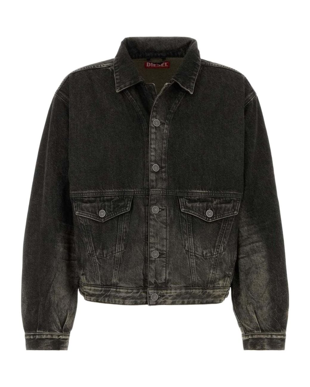 DIESEL Black Trucker Jacket for men