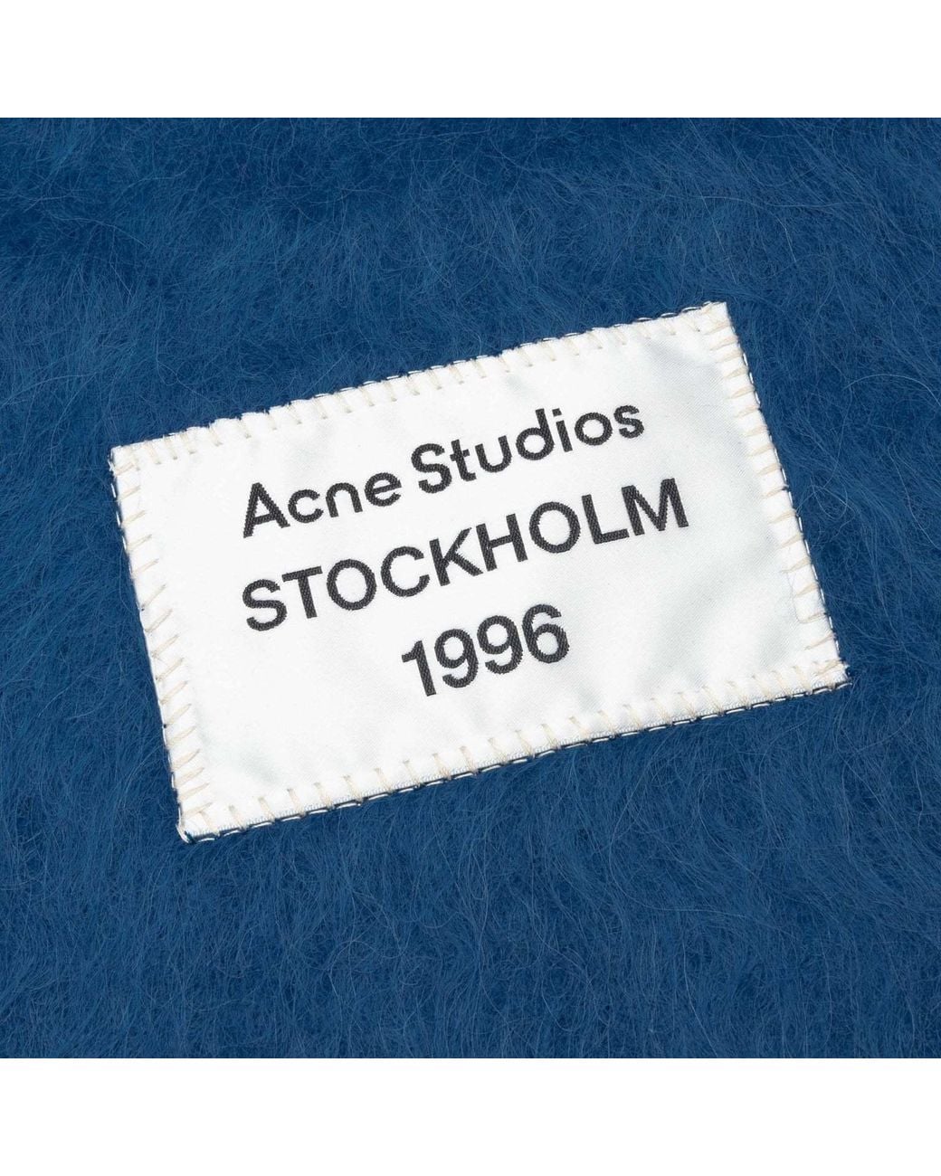 Acne Blue Fringe Scarf for men