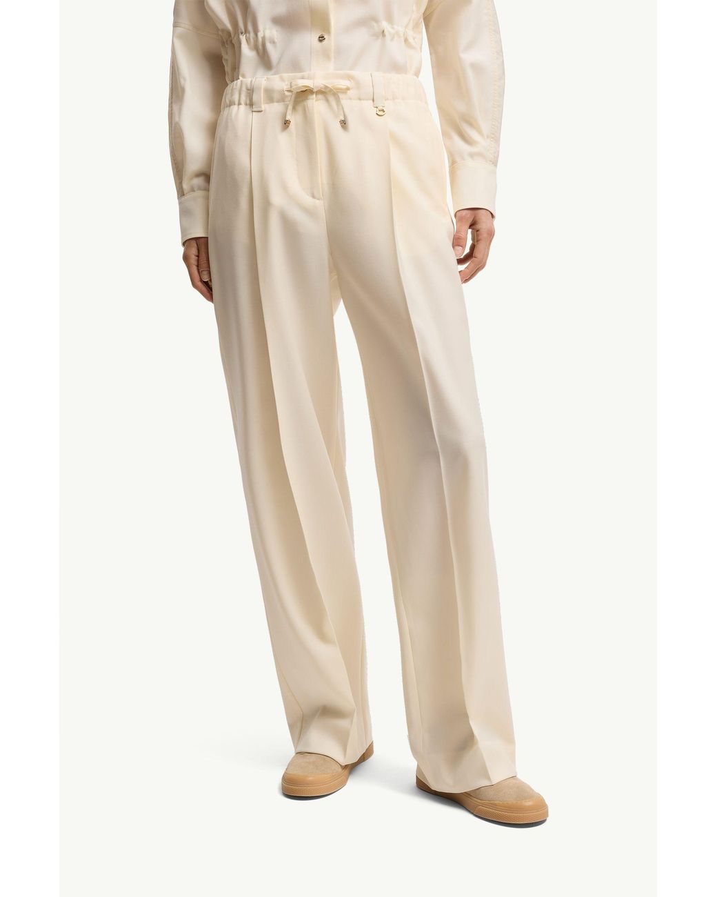 Moncler Natural Gabardine Tailored Trousers