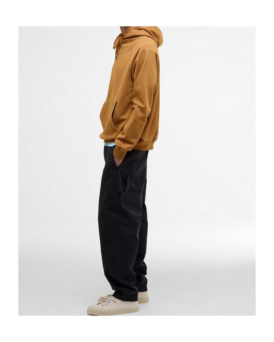 Barbour Brown X Noah Logo Embroidered Drawstring Hoodie for men