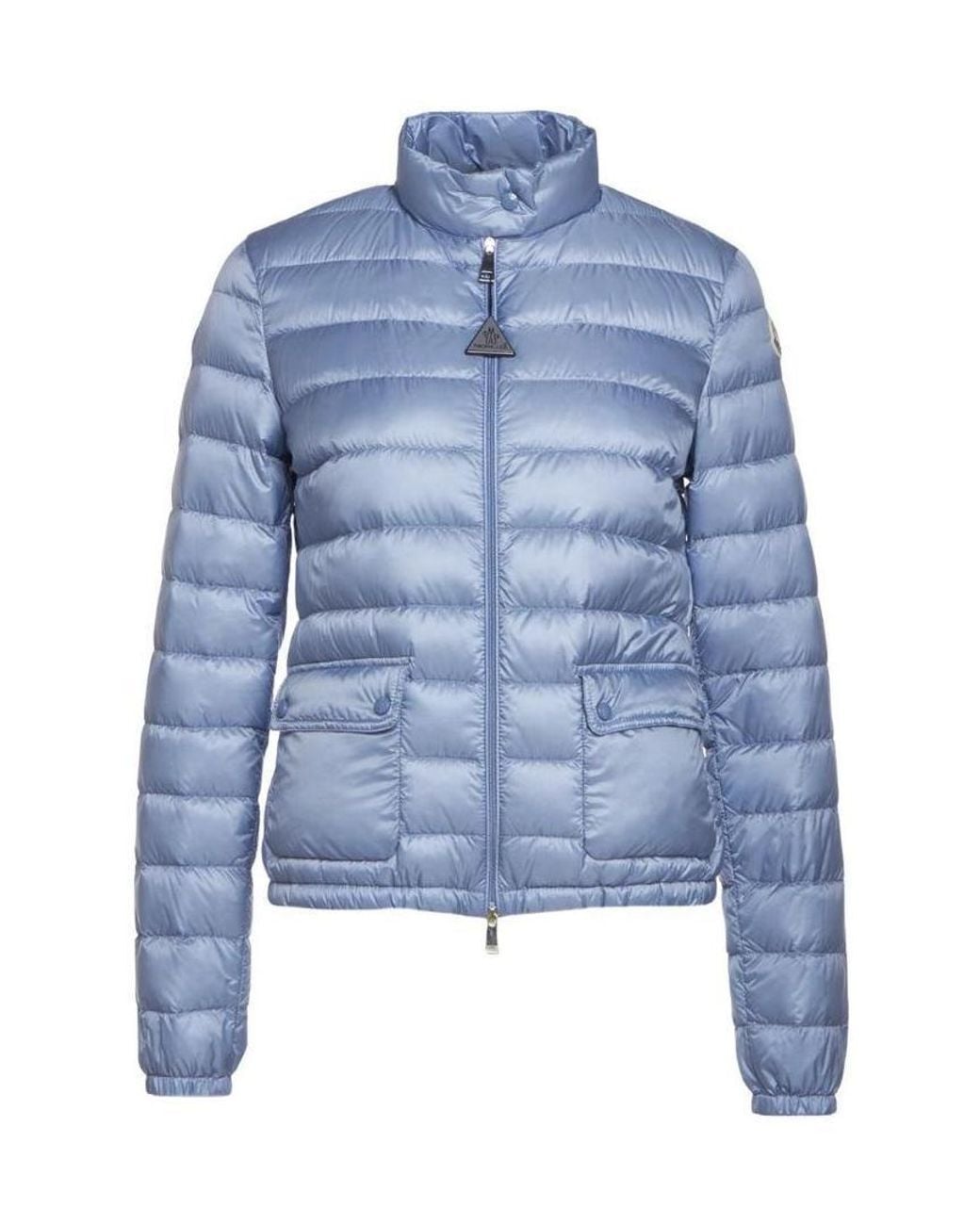 Moncler Blue Cropped Quilted Zipped Jacket
