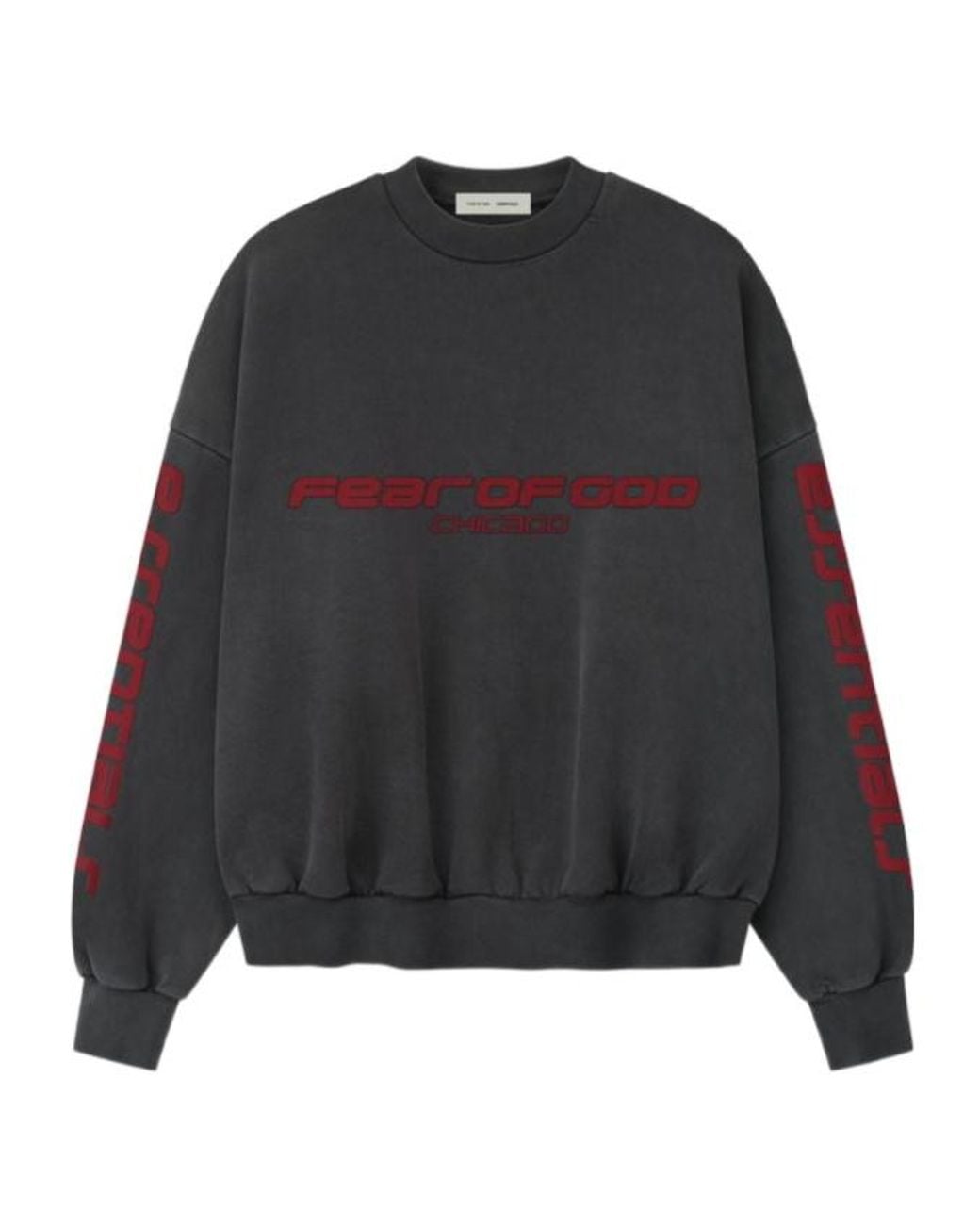 Fear Of God Black Chicago Heavy Fleece Cropped Sweatshirt for men