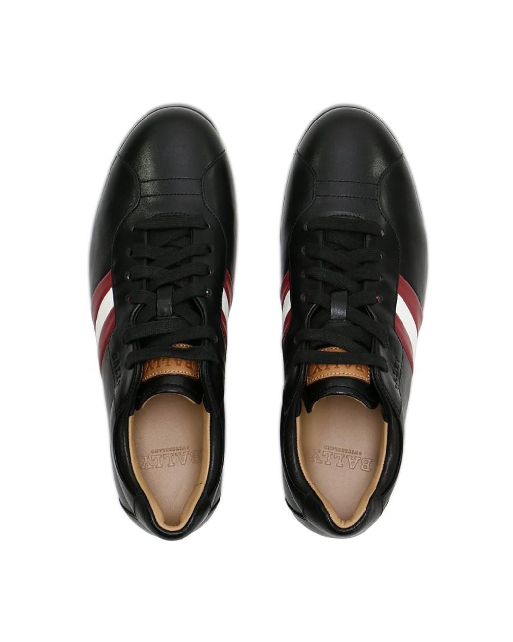 Bally Black Striped Lace-Up Casual Sneakers for men