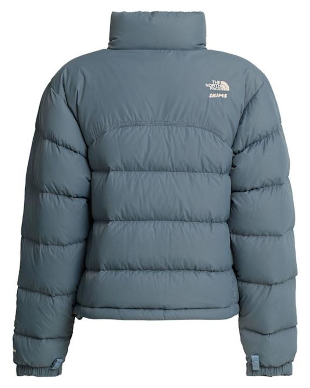 The North Face Blue Short Down Jacket With Zip Closure