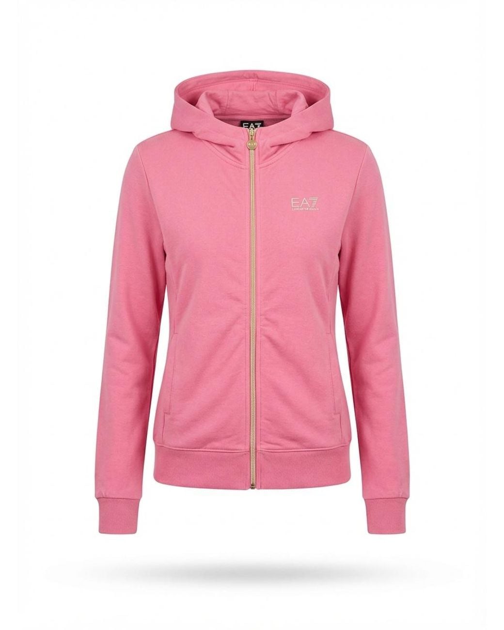 EA7 Pink Logo Hooded Sweater