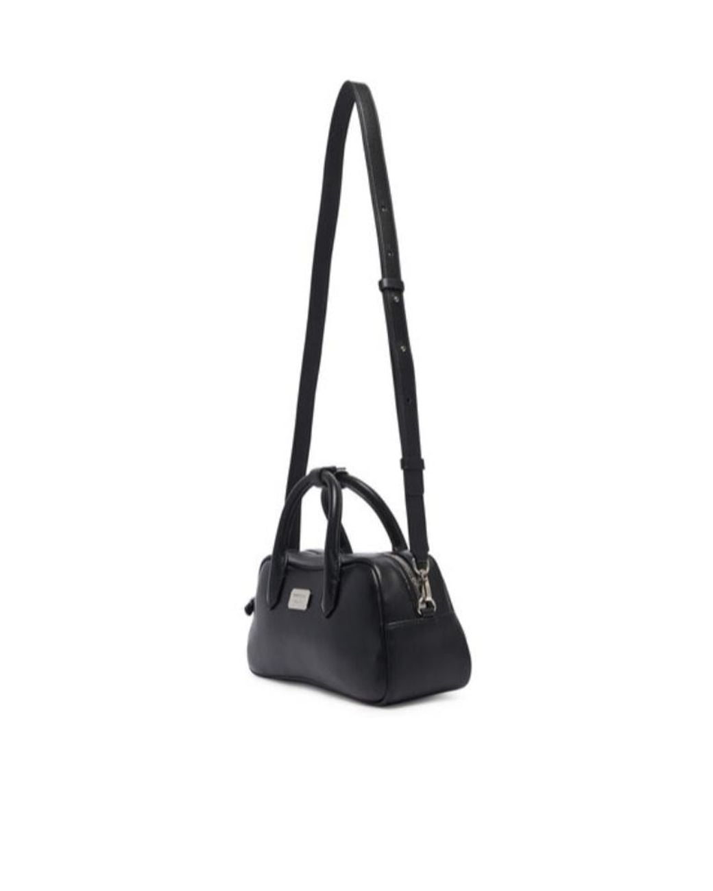 Emporio Armani Black Logo-Plaque Leather Tote Bag