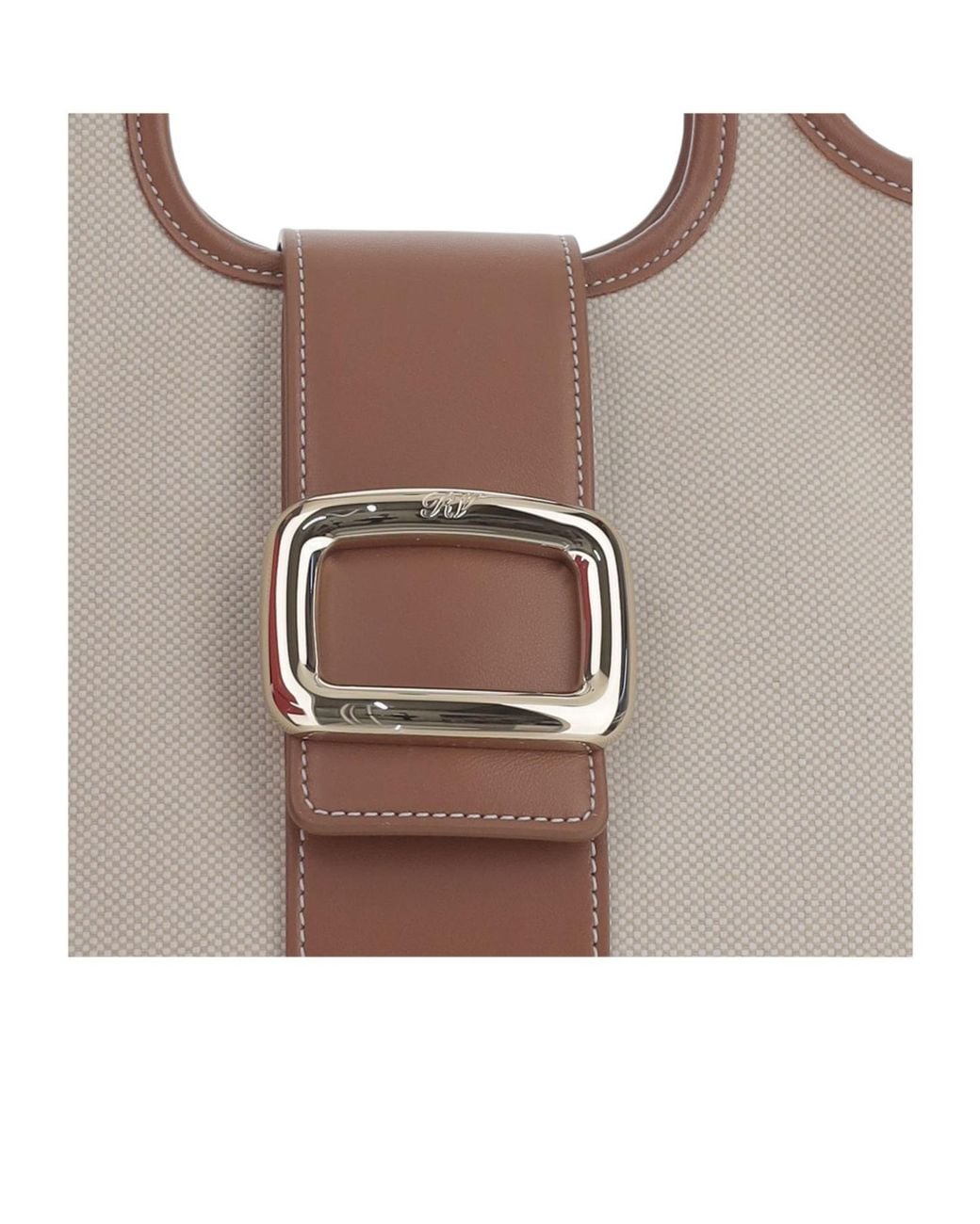 Roger Vivier Brown Logo Engraved Buckle Shoulder Bag