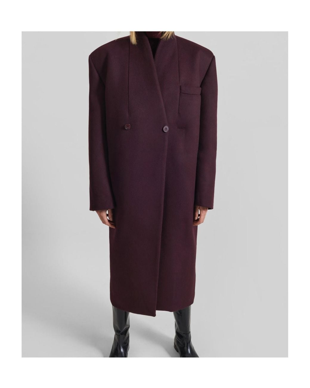Frankie Shop Purple Brea Collarless Coat
