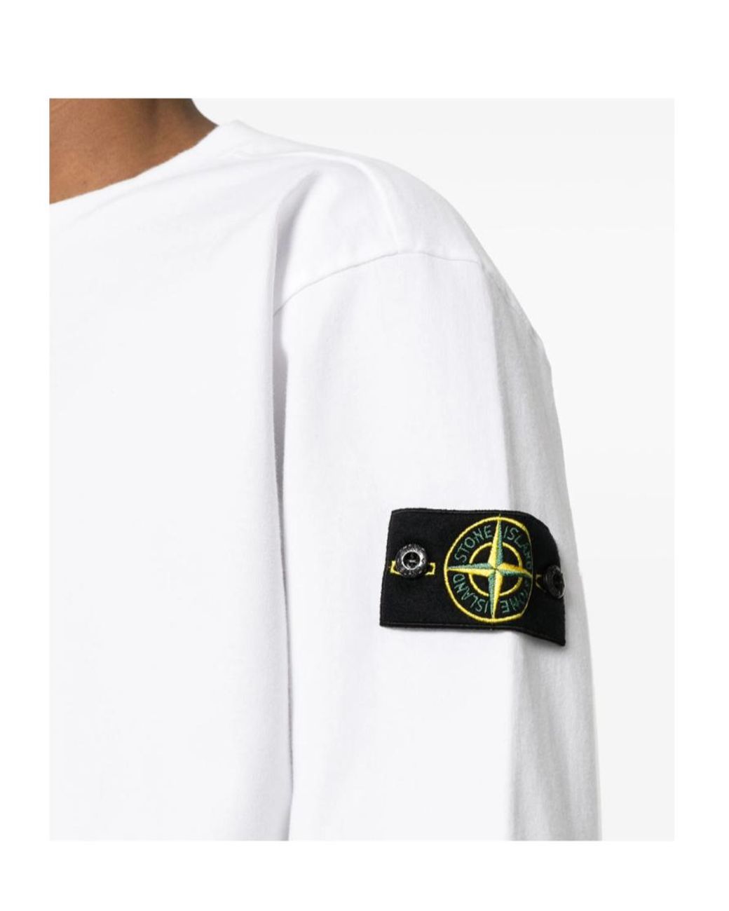Stone Island White Compass Cotton Sweatshirt for men