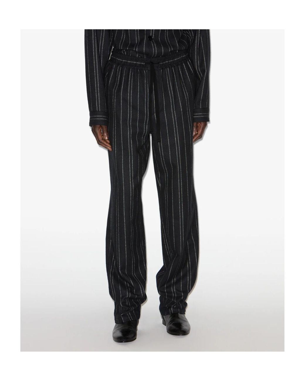 Isabel Marant Black Isaki Striped Pants for men